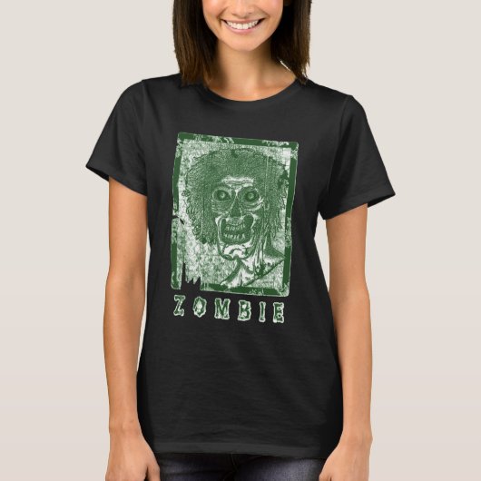 Zombie-Groen Wit versteld T-shirt (Voorkant)