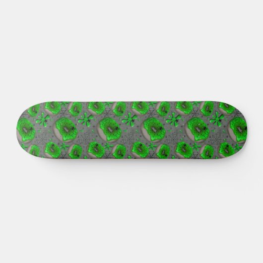 Zombie-groene slijmdonuts persoonlijk skateboard (Horizontaal)