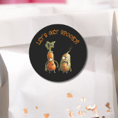 Zombie groenten zwart Halloween Ronde Sticker