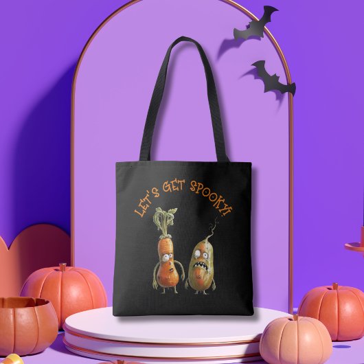 Zombie groenten zwart Halloween Tote Bag