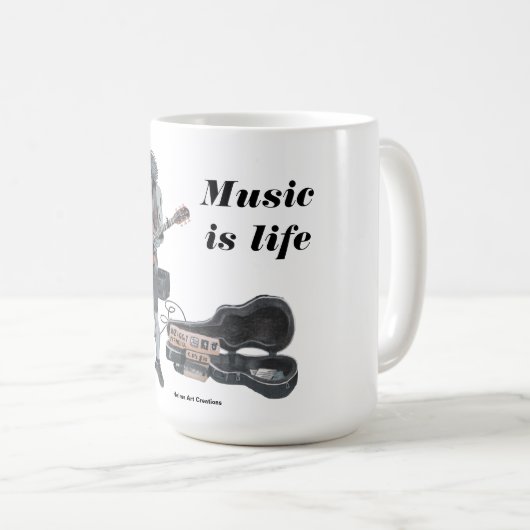 Zombie Guitar Musician Coffee Mok (Voorkant rechts)