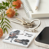 Zombie Guitar Musician Life Sleutelhanger (Voorkant Rechts)