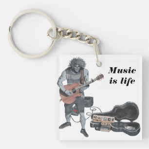 Zombie Guitar Musician Life Sleutelhanger