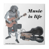Zombie Guitar Musician Modern Music Fantasy Tile Tegeltje (Voorkant)