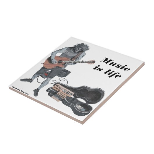 Zombie Guitar Musician Modern Music Fantasy Tile Tegeltje (Zijkant)