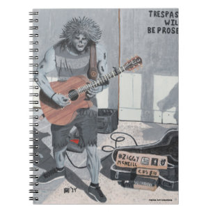 Zombie Guitar Musician Spiral Notitieboek