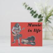 Zombie Guitar Rock Musician Fantasy Art Briefkaart (Staand voorkant)