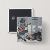 Zombie Guitar Rock Musician Fantasy Art Button (Voorkant /achterkant)