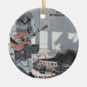 Zombie Guitar Rock Musician Fantasy Art Ornament (Voorkant)