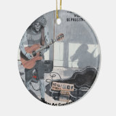 Zombie Guitar Rock Musician Fantasy Art Ornament (Links)