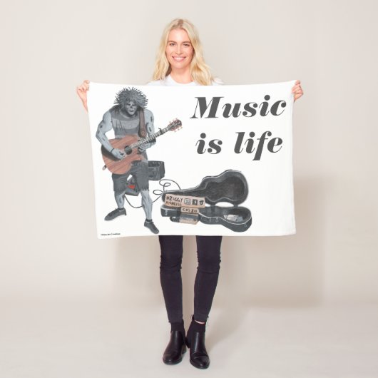 Zombie Guitar Rock Muzikant Fantasy Art Blanket Fleece Deken (In situ)