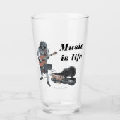 Zombie Guitar Rock Muzikant Fantasy Art Glass Cup Glas (Voorkant)