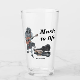 Zombie Guitar Rock Muzikant Fantasy Art Glass Cup Glas