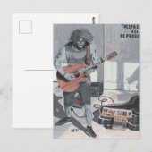 Zombie Guitar Street Musician Fantasy Art Briefkaa Briefkaart (Voorkant / Achterkant)