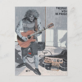 Zombie Guitar Street Musician Fantasy Art Briefkaa Briefkaart