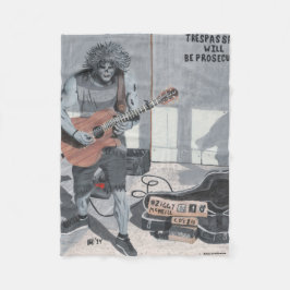 Zombie Guitar Street Muzikant Fantasy Art Blanket Fleece Deken