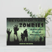 Zombie Halloween Apocalypse Movie Poster Invite Kaart (Staand voorkant)