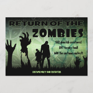 Zombie Halloween Apocalypse Movie Poster Invite Kaart