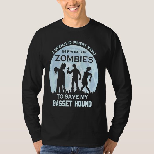Zombie Halloween Basset Hound Pet T-shirt (Voorkant)