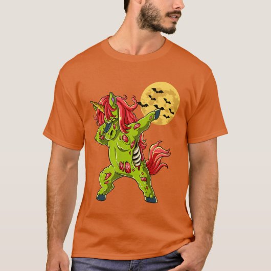 Zombie Halloween eenhoorn Halloween kostuum gesche T-shirt (Voorkant)