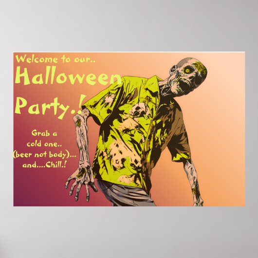 Zombie Halloween-feest Poster (Voorkant)