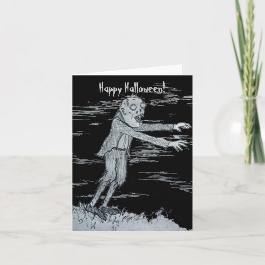 Zombie Halloween Feestdagen Kaart (Voorkant)