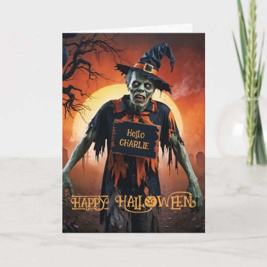 Zombie Halloween Feestdagen Kaart (Voorkant)