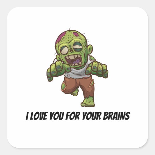 Zombie Halloween Grafisch Vierkante Sticker (Voorkant)