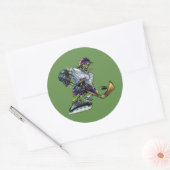 Zombie Halloween Hockey Player aanpassen Ronde Sticker (Envelop)