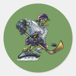 Zombie Halloween Hockey Player aanpassen Ronde Sticker