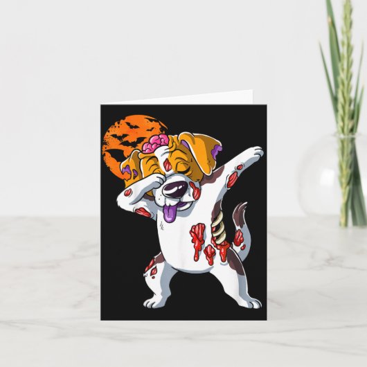 Zombie Halloween Hond Kaart (Voorkant)