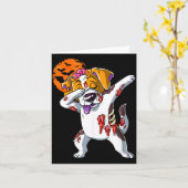 Zombie Halloween Hond Kaart (Gele Bloem)