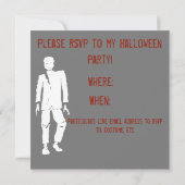 ZOMBIE HALLOWEEN INVITATIE DOOR KAART (Achterkant)
