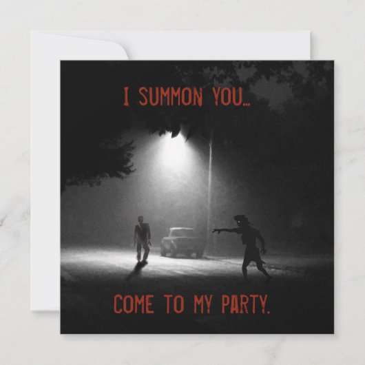 ZOMBIE HALLOWEEN INVITATIE DOOR KAART (Voorkant)