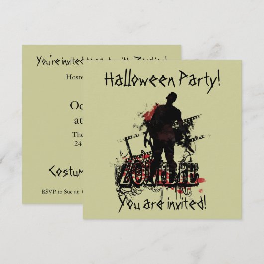 Zombie Halloween Kaart (Voorkant / Achterkant)