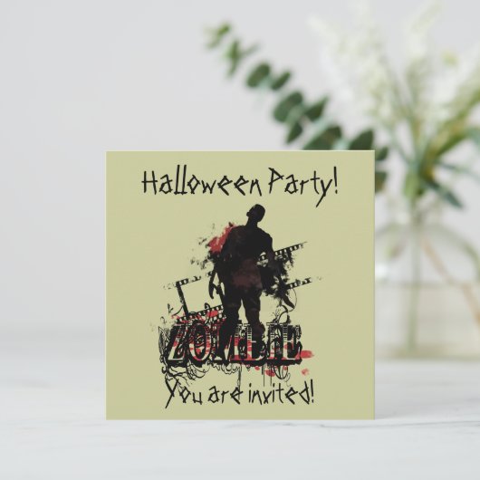 Zombie Halloween Kaart (Staand voorkant)