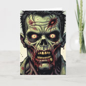 Zombie Halloween | Kleurplaat binnenin Kaart (Voorkant)