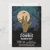 Zombie Halloween Party Apocalypse Graveyard Hand Kaart (Voorkant)
