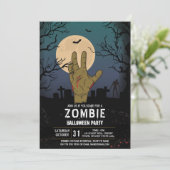 Zombie Halloween Party Apocalypse Graveyard Hand Kaart (Staand voorkant)
