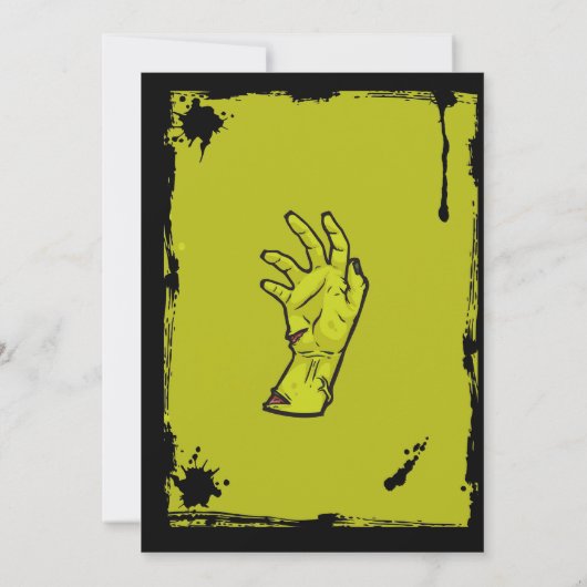 Zombie Halloween Party Apocalypse Graveyard Hand Kaart (Achterkant)