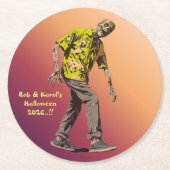 Zombie Halloween Party Ronde Kartonnen Onderzetter (Voorkant)
