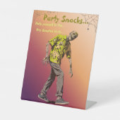 Zombie Halloween Party Snacks Reclamebord Met Voetstuk (Voorkant)