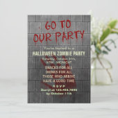Zombie Halloween Party Undead Apocalypse Bloody Kaart (Staand voorkant)