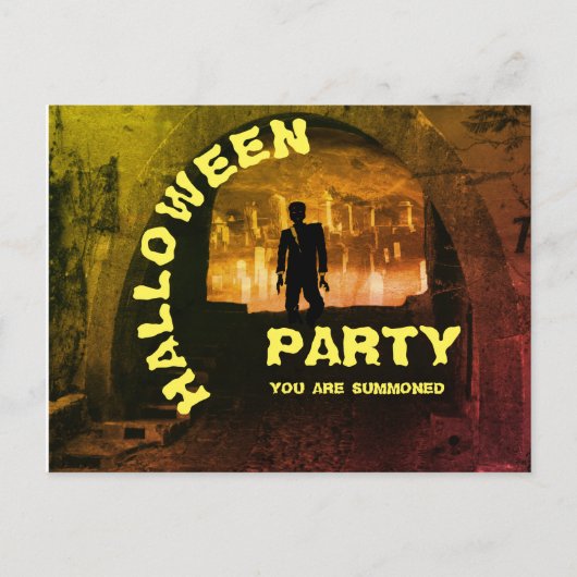 ZOMBIE HALLOWEEN-uitnodiging Briefkaart (Voorkant)