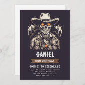 Zombie Halloween Westerne Verjaardagsuitnodiging Kaart (Voorkant / Achterkant)