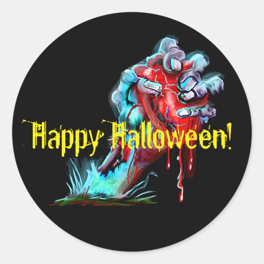 Zombie Hand bloedend hart Sticker (Voorkant)