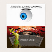 Zombie Hand gemaakt Halloween Tent Fold Visitekaar Visitekaartje (Buitenkant ongevouwen)