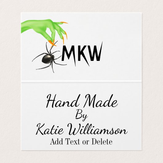 Zombie Hand gemaakt Halloween Tent Fold Visitekaar Visitekaartje (Binnenkant ongevouwen)