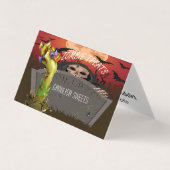 Zombie Hand gemaakt Halloween Tent Fold Visitekaar Visitekaartje (Voorkant)