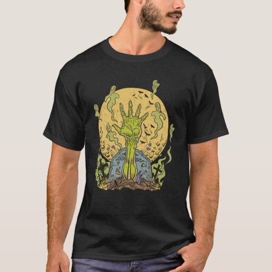 Zombie Hand Ghost Graveyard T-shirt (Voorkant)
